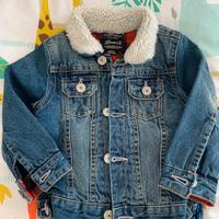 Giacca jeans con colletto pelo 9/12 mesi