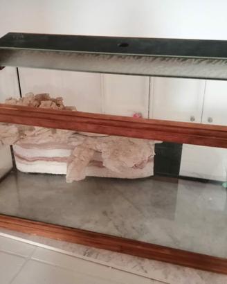 Acquaterrario  Vetro e Legno con Isola/Filtro a sc
