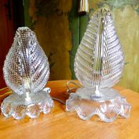 Lampade anni 40 vetro Murano "a foglia". N. 2