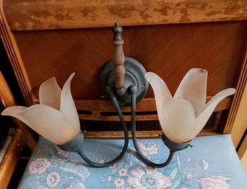 lampada vintage in ferro battuto 