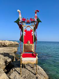 Trono di Babbo Natale artigianale con accessori