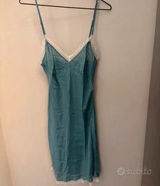 Sottoveste satinata verde petrolio - Intimissimi
