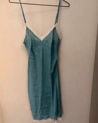 Sottoveste satinata verde petrolio - Intimissimi