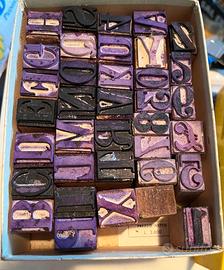 Scatola di caratteri mobili tipografici vintage