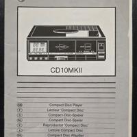 PHILIPS CD 10 MK II - CD PLAYER - Manuale d'uso.