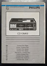 PHILIPS CD 10 MK II - CD PLAYER - Manuale d'uso.