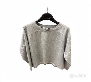 Felpa Puma Donna M Grigia Cropped