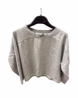 Felpa Puma Donna M Grigia Cropped