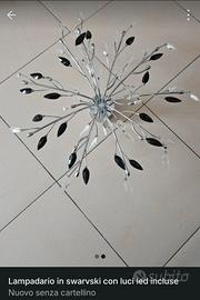 Lampadario in warovshi con lampadine led incluse