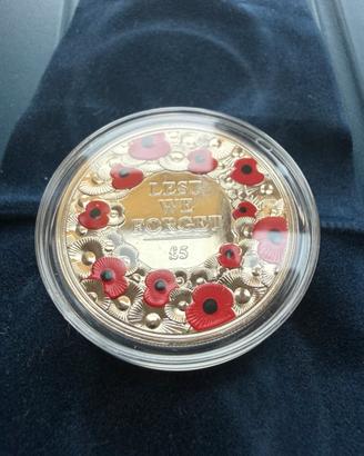 Moneta FDC £5 Remembrance Day Poppy Jersey 2015