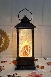Lanterna Natalizia Babbo Natale Glitter Led