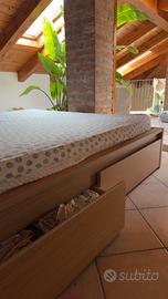 Letto IKEA MALM + cassetti + reti a doghe