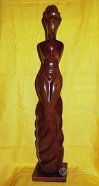 Statua di DONNA NUDA ETNICA IN LEGNO altezza 76 cm