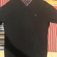 MAGLIONE TOMMY HILFIGER UOMO NERO COLLO A V CASHME