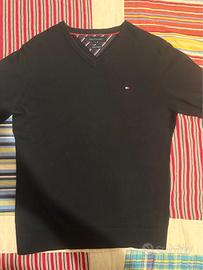MAGLIONE TOMMY HILFIGER UOMO NERO COLLO A V CASHME
