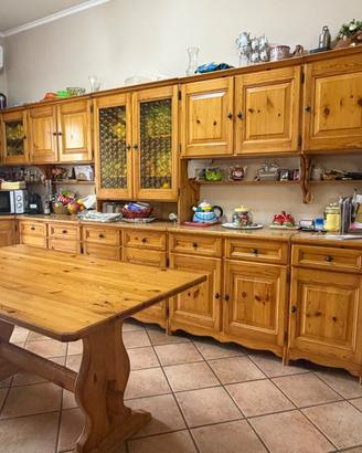cucina in pino russo massello, 430 cm