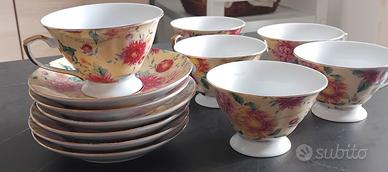 Set 6 tazze da thé  decorate vintage