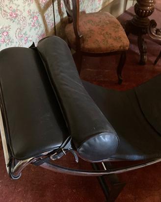 Chaise-longue in vera pelle