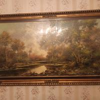 3 quadri con paesaggio boschivo 