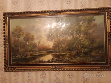 3 quadri con paesaggio boschivo 