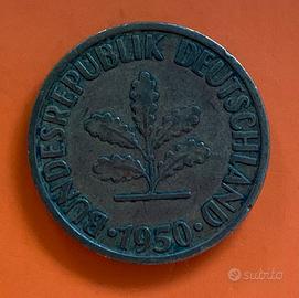Moneta 10 pfennig rara 1950 germania