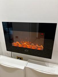 Stufetta/camino elettrico da parete fiamme ardenti