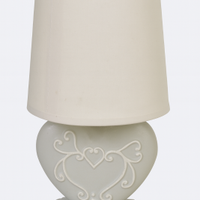 Abat-jour con base a cuore in ceramica