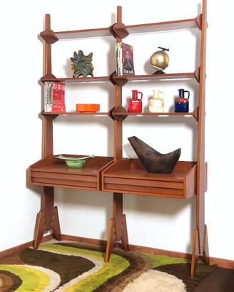 Libreria Bifacciale 2 campate Anni 60 Made in Ital