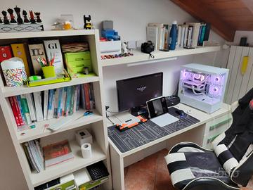 LETTO + SCRIVANIA E LIBRERIA + MENSOLA