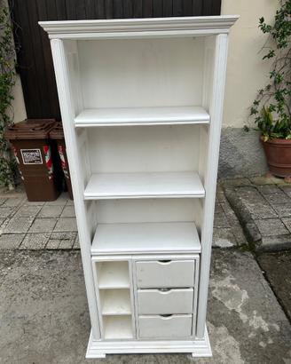 Libreria a Colonna in Legno con Cassetti
