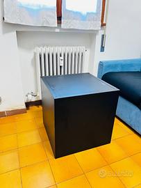 Cubo Contenitore in Metallo Nero – 50 × 50 × 50 cm