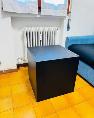 Cubo Contenitore in Metallo Nero – 50 × 50 × 50 cm