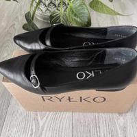 Ballerine nere a punta con cinturino Geox, misura