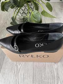 Ballerine nere a punta con cinturino Geox, misura