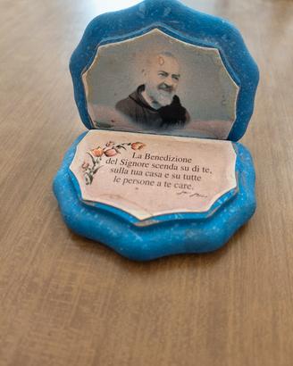 Piastrelle Padre Pio con benedizione Vintage 
