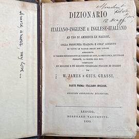 Dizionario italiano-inglese James e Grassi - 1899