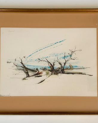 Misserocchi-Paesaggio china acquerello 1964