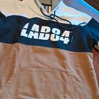 Felpa Lab84 in cotone taglia S con cappuccio lungh
