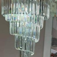 lampadario spirale con cristalli losanghe 6 luci 