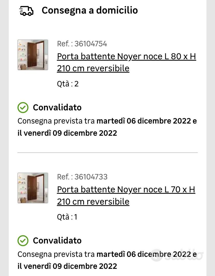 Porte in legno di noce lisce (80 x 210 e 70 x 210) - Arredamento e  Casalinghi In vendita a Pavia