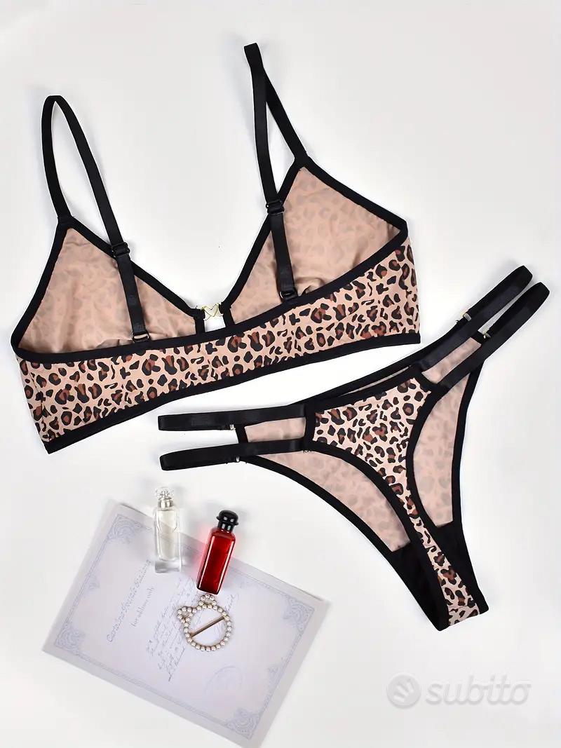 Completo Intimo Leopardato Reggiseno Perizoma tg S - Abbigliamento e  Accessori In vendita a Crotone