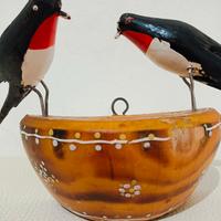 Coppia di Rondini in legno 