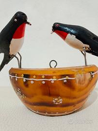 Coppia di Rondini in legno 