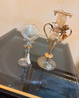 Coppia candelabro vetro murano soffiato vintage