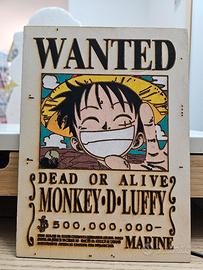 Targa taglia Luffy One Piece in legno