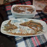 Set di piatti da pesce vintage 