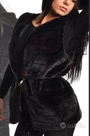 Smanicato donna pelliccia ecologica morbida