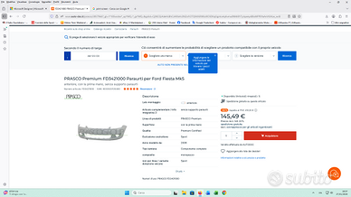 Paraurti per Ford Fiesta Mk5