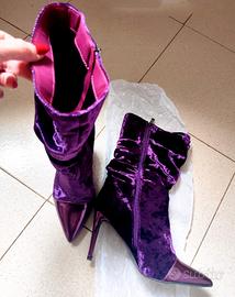 stivale donna scamosciato viola 