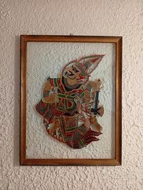 Quadro Marionetta Thailandese in Pelle - Vintage
